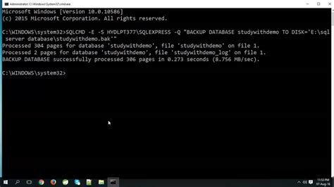 Expand the Databases node in Object Explorer. . How to take sql server database backup using command prompt